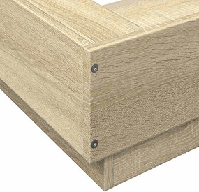 vidaXL Πλαίσιο Κρεβατιού Sonoma Δρυς 100x200 εκ. Επεξεργασμένο Ξύλο