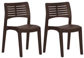 vidaXL Καρέκλες Κήπου 2 τεμ. Μόκα από Πολυπροπυλένιο