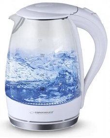 Βραστήρας Νερού 2200W Λευκό Γυαλί Φωτισμός LED Μπλε Salto Angel ESPEKK011W Esperanza ESPEKK011W