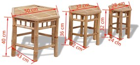 vidaXL Σκαμπό Κήπου 3 τεμ. από Μπαμπού