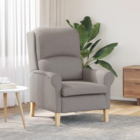 vidaXL Μοντέρνα Πολυθρόνα Taupe Ταπετσαρία από Πολυεστέρα με Ξύλινα Πόδια