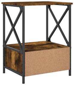 VidaXL Κομοδίνα 2 τεμ Καπνιστή Δρυς 50x41x65 εκ. Επεξεργασμένο Ξύλο