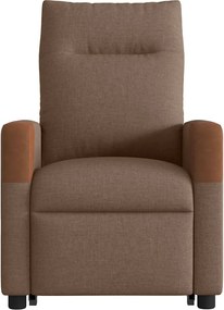 vidaXL Πολυθρόνα Μασάζ Ανακλινόμενη με Ανύψωση Καφέ Υφασμάτινη