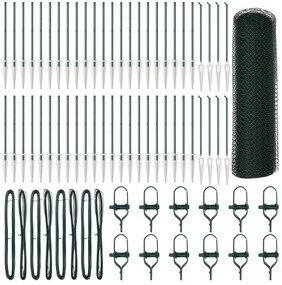 vidaXL Hexagon Fence Πράσινο 0.6x100 m Σίδερος