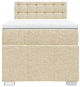 vidaXL Κρεβάτι Boxspring με Στρώμα Κρεμ 80 x 200 εκ. Υφασμάτινο
