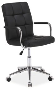 Καρέκλα γραφείου Q-022 οικολογικό δέρμα μαύρο 87x45-55x51x40 DIOMMI 80-338