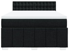 vidaXL Κρεβάτι Boxspring με Στρώμα Μαύρο 140x190 εκ. Υφασμάτινο