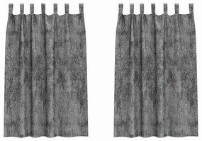 vidaXL Κουρτίνα με κουρτίνες 2 pcs Γκρι 175 x 140 εκ. Βελούδο
