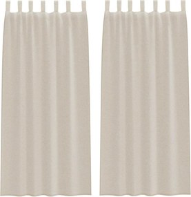 vidaXL Κουρτίνα βυσσινί 2 pcs Άμμος 245 x 140 εκ. Πολυεστέρας