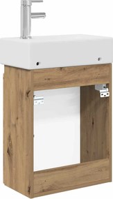 vidaXL Μονάδα μπάνιου με βρύση Artisan Δρυς 45,5 x 22,5 x 84 εκ