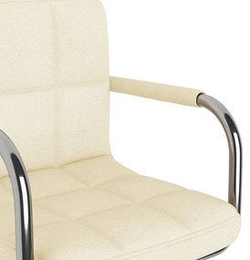 vidaXL Καρέκλα Γραφείου Περιστρεφόμενη Κρεμ Υφασμάτινη