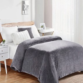 Κουβέρτα Fleece 06 Grey DimCol Queen Size 220x240cm Πολυέστερ