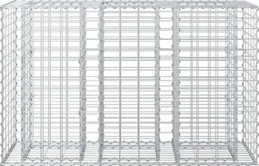 vidaXL Ανασηκωμένο κρεβάτι gabion Ασημί