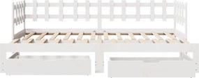 vidaXL Καναπές Κρεβάτι Συρόμενος Χωρίς Στρώμα 90x200 εκ. &amp; Συρτάρια