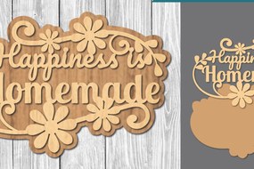 Σετ των 2 Intra απο ξύλο plywood Χρώμα wenge 3mm-4mm πάχος - Οικογενειακά αποσπάσματα Σήμα κοπής λέιζερ 7 Δίασταση 20x20 cm INTRAFABR-25607273