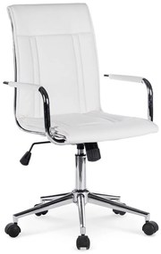 Καρέκλα γραφείου Houston 435, Άσπρο, 97x53x57cm, 13 kg, Με ρόδες, Με μπράτσα, Μηχανισμός καρέκλας: Κλίση | Epipla1.gr