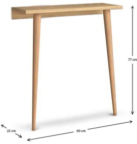 Κονσόλα Fiona Megapap από μελαμίνη χρώμα oak 60x22x76εκ.