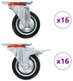 vidaXL Ρόδες Περιστρεφόμενες 32 τεμ. 75 χιλ.