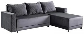 ΓΩΝΙΑΚΟΣ ΚΑΝΑΠΕΣ ΚΡΕΒΑΤΙ Lotos ΓΚΡΙ ΧΡΩΜΑ 237x168x80εκ 21045039