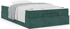 vidaXL Σκελετός κρεβατιού με στρώμα 2 pcs Πράσινο Βελούδο