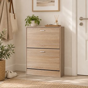 Παπουτσοθήκη Με 2 Ράφια/12 Θέσεων (63x24x80) Spitishop Slimline Natural