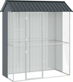 vidaXL Κλουβί Πουλιών Ανθρακί 215 x 110 x 247 εκ.