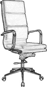 BF4800 Πολυθρόνα Διευθυντή Μέταλλο Χρώμιο - PU Άσπρο   1τμχ