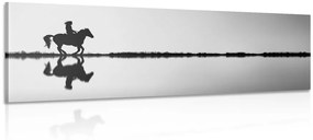 Εικόνα ενός καβαλάρη σε ασπρόμαυρο - 120x40