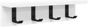 vidaXL Τοίχου Κρεμάστρα Λευκό 40 x 10.5 x 10.5 εκ Επεξεργασμένο ξύλο