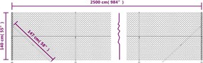 vidaXL Συρματόπλεγμα Περίφραξης Πράσινο 1,4 x 25 μ. με Βάσεις Φλάντζα