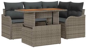 vidaXL Σετ Καναπέ Κήπου με μαξιλάρι 5 pcs Γκρι