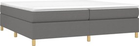 vidaXL Κρεβάτι Boxspring με Στρώμα Σκούρο Γκρι 200x200 εκ. Υφασμάτινο
