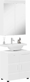 vidaXL Σετ Επίπλων Μπάνιου TULUM 2 pcs Λευκό 60 x 34 x 63 εκ