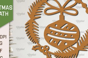 Intra απο ξύλο plywood 3mm-4mm πάχος – Ξύλινο Χριστουγεννιάτικο στεφάνι με λέιζερ Δίασταση 20x20 cm INTRAFABR-99883240