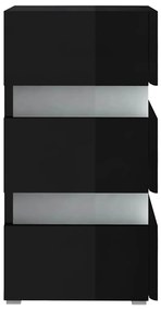 vidaXL Κομοδίνο με LED Γυαλιστερό Μαύρο 45x35x67 εκ. Επεξεργασμ. Ξύλο