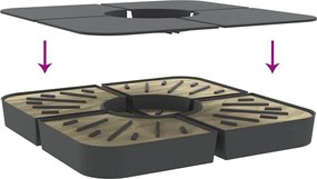 vidaXL 4 τεμαχίων σετ βάσης ομπρέλας για ομπρέλα με σταυρό 100 kg PP