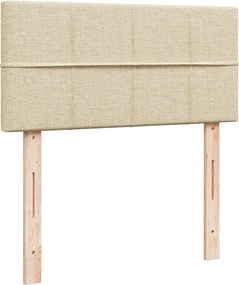 vidaXL Κρεβάτι Boxspring με Στρώμα Κρεμ 80 x 200 εκ. Υφασμάτινο
