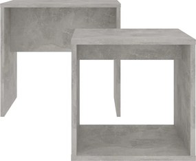 vidaXL Σετ Τραπεζάκια Σαλονιού Γκρι Σκυροδ. 48x30x45 εκ. Επεξ. Ξύλο