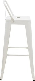 Σκαμπό μπαρ με πλάτη Utopia pakoworld λευκό μέταλλο 42x42x97εκ