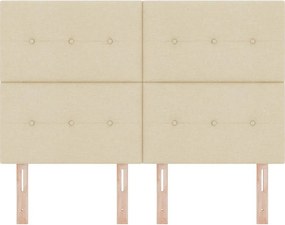 vidaXL Κεφαλάρι με κεφαλάρι Κρεμ 144 cm Τεχνητό Δέρμα