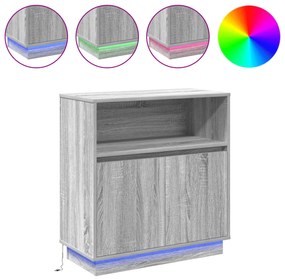 vidaXL Μπουφές με LED Γκρι Σονομά 71x34,5x75 εκ. Επεξεργασμένο ξύλο