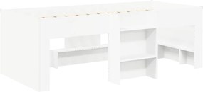 vidaXL Κρεβάτι Υψηλού Στυλ για Παιδιά Λευκό 98.5 x 200 εκ