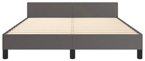 vidaXL Σκελετός Κρεβατιού με Κεφαλάρι Χωρίς Στρώμα Γκρι 140x200 εκ.