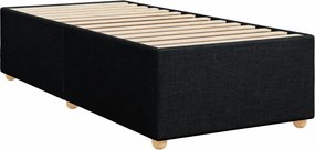 vidaXL Κρεβάτι Boxspring με Στρώμα Μαύρο 90x190 εκ.Υφασμάτινο