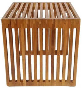 Βοηθητικό τραπέζι Saimon teak ξύλο σε φυσική απόχρωση 40x40x40εκ