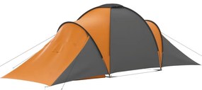 vidaXL Σκηνή Camping 6 Ατόμων Γκρι / Πορτοκαλί