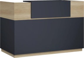 Γραφείο reception Lotus pakoworld σε χρώμα φυσικό - ανθρακί 200x70x110εκ