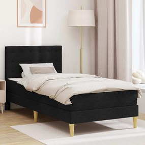 vidaXL Σκελετός κρεβατιού με στρώμα Μαύρο 100 x 200 cm Ύφασμα