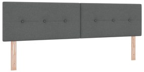 vidaXL Κρεβάτι με Στρώμα Στρώμα Σκούρο Γκρι 180x200 εκ. Ύφασμα