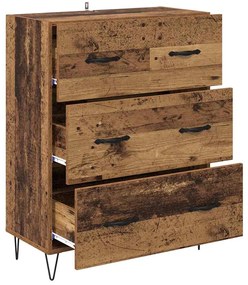 vidaXL Πλαϊνό γραφείο με συρτάρι Παλιό Ξύλο 69,5 x 34 x 90 εκ.